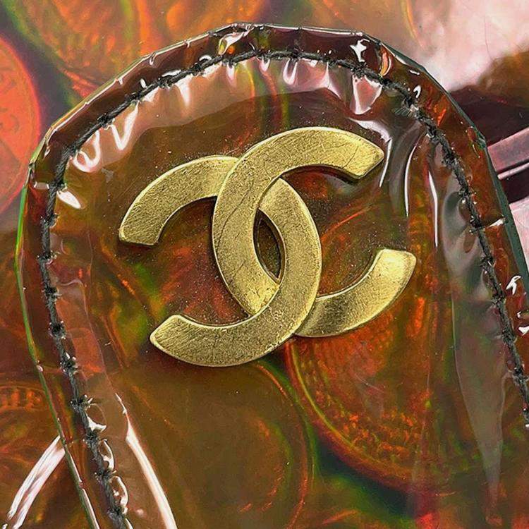 Pre Owned Chanel Multicolor Patent Leather Coin Motif 3D Hologram Chain Handbag