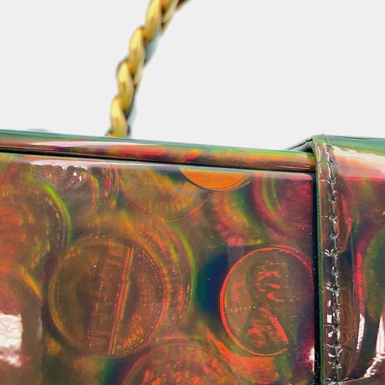 Pre Owned Chanel Multicolor Patent Leather Coin Motif 3D Hologram Chain Handbag