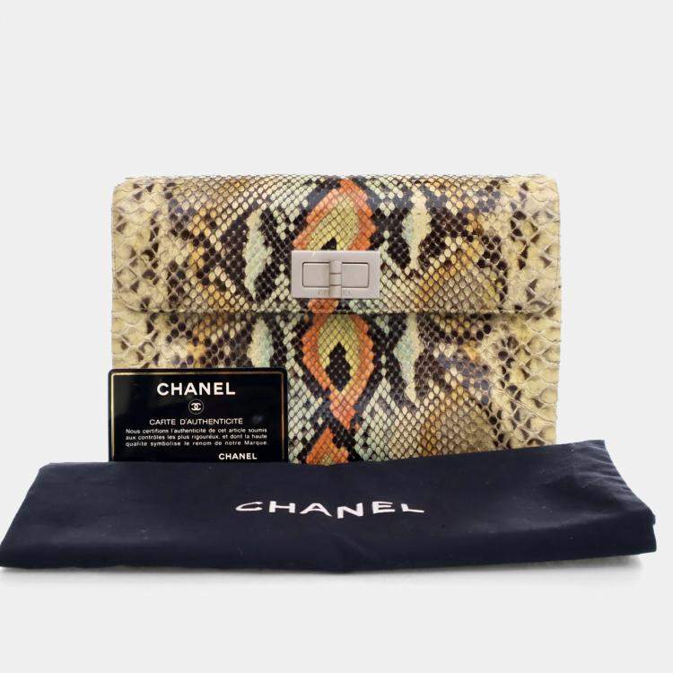 Pre Owned Chanel Multicolor Python Reissue Vintage Clutch