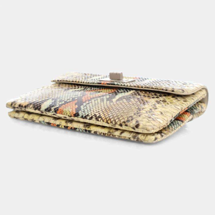 Pre Owned Chanel Multicolor Python Reissue Vintage Clutch