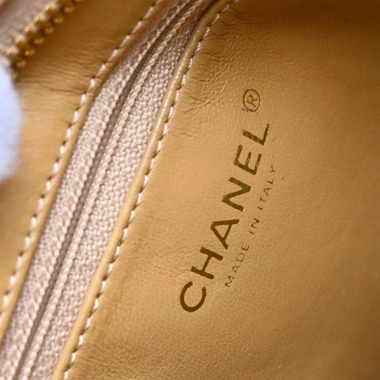 Pre Owned Chanel Beige Calfskin Medallion Tote Bag