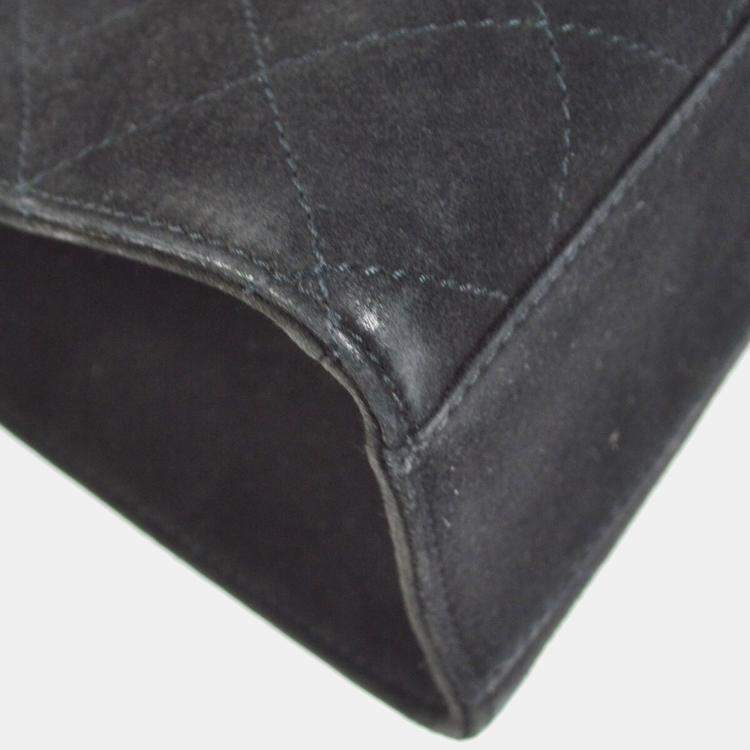 Pre Owned Chanel Black Suede Mademoiselle Lock Handbag