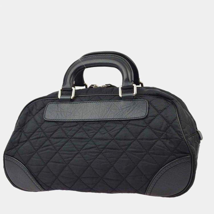 Pre Owned Chanel Black Nylon and Calfskin Paris-New York Duffle Bag