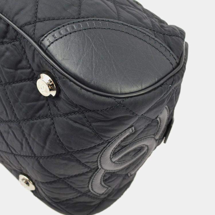 Pre Owned Chanel Black Nylon and Calfskin Paris-New York Duffle Bag