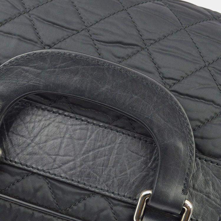 Pre Owned Chanel Black Nylon and Calfskin Paris-New York Duffle Bag