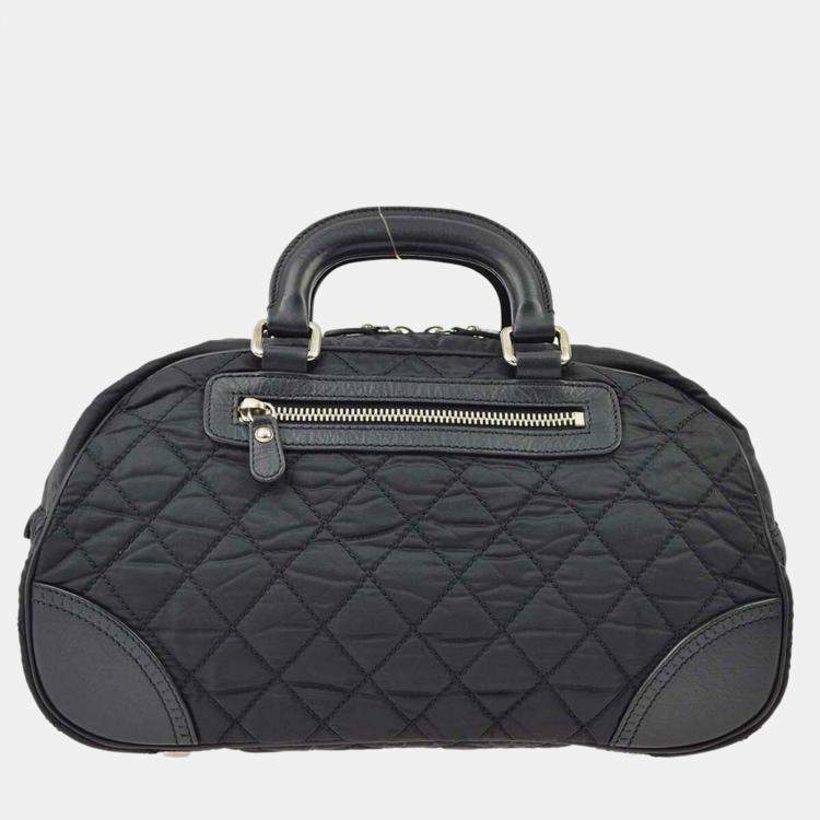 Pre Owned Chanel Black Nylon and Calfskin Paris-New York Duffle Bag