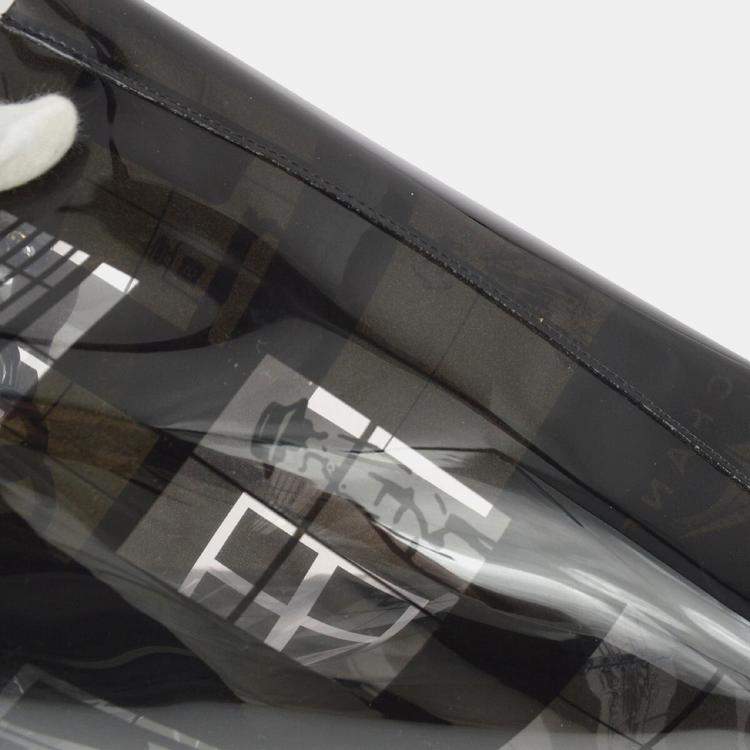 Pre Owned Chanel Black Vinyl Windows Line Tote Handbag