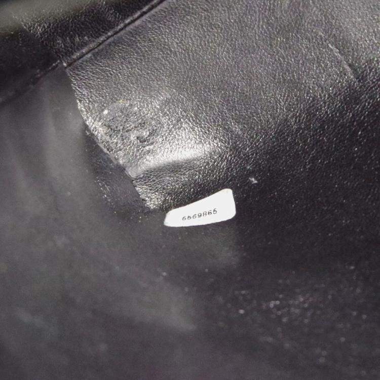 Pre Owned Chanel Black Denim Medium Top Handle Bag 