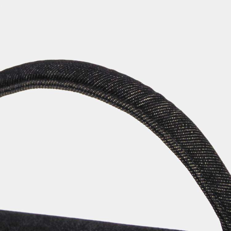 Pre Owned Chanel Black Denim Medium Top Handle Bag 