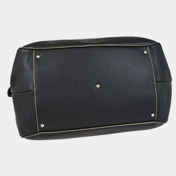 Pre Owned Chanel Black Calfskin Duffle Handbag 