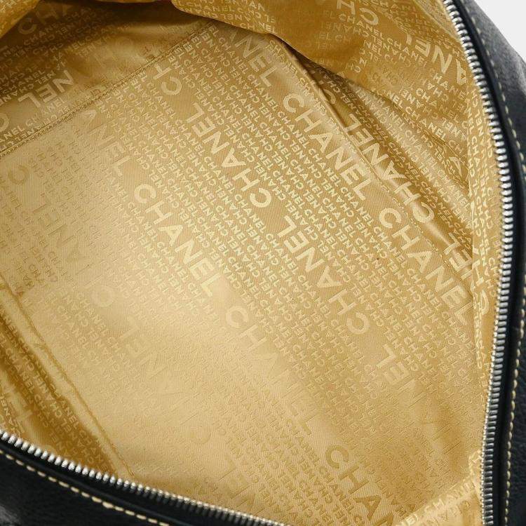 Pre Owned Chanel Black Calfskin Duffle Handbag 