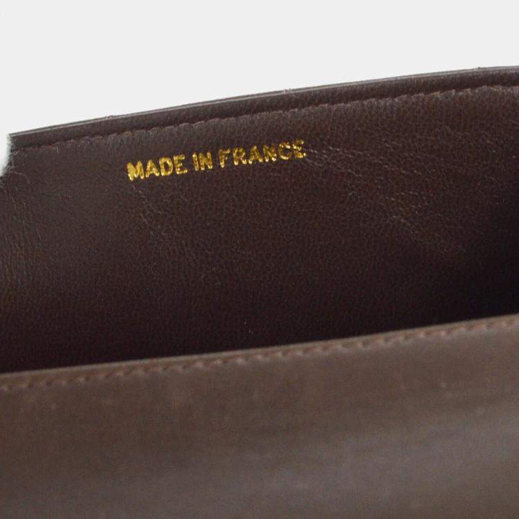 Pre Owned Chanel Brown Lambskin Mini Square Handbag