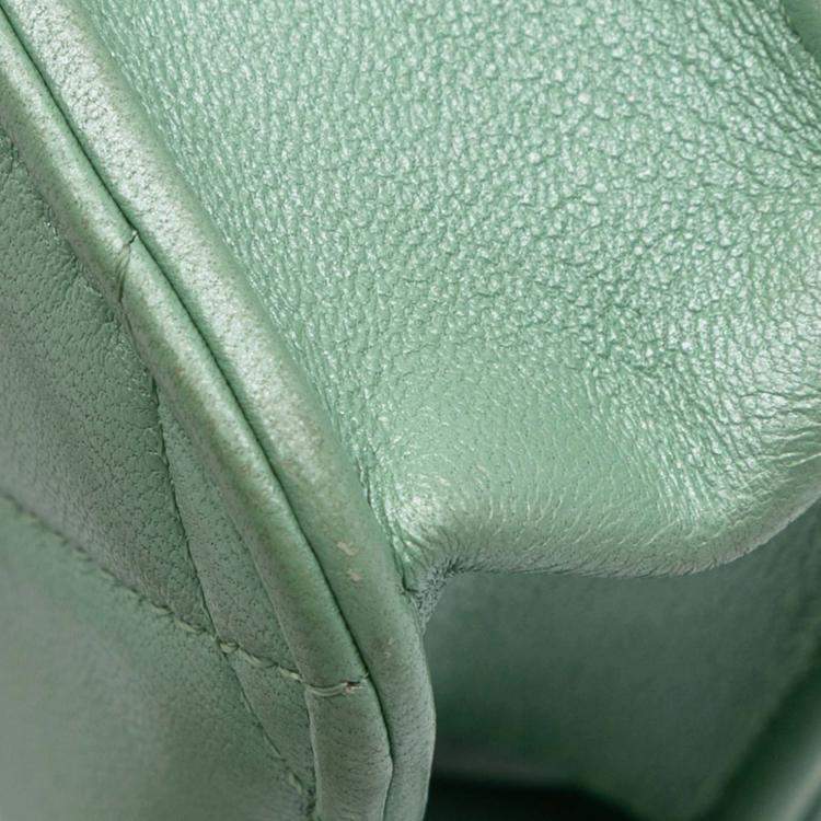 Pre Owned Chanel Green Quilted Lambskin 19 Wallet on Chain