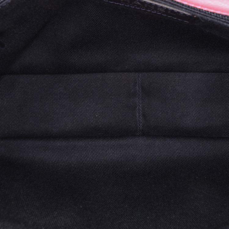 Pre Owned Chanel Pink Small Quilted Shiny Goatskin Double Carry Waist Chain Flap