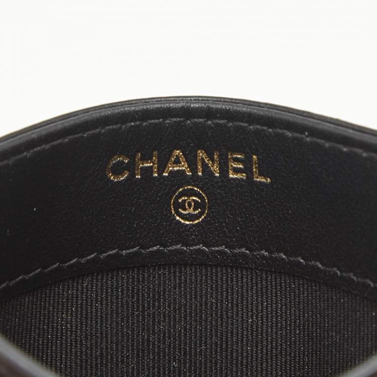 Pre Owned Chanel Black/Gold Crocodile Embossed and Leather Reissue 2.55 Card Holder 