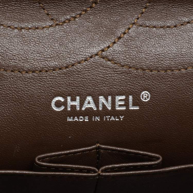 Pre Owned Chanel Metallic Brown Quilted Aged Leather Reissue 2.55 Classic 227 Flap Bag