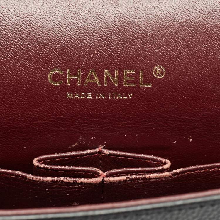 Pre Owned Chanel Black Quilted Caviar Leather Maxi Classic Double Flap Bag