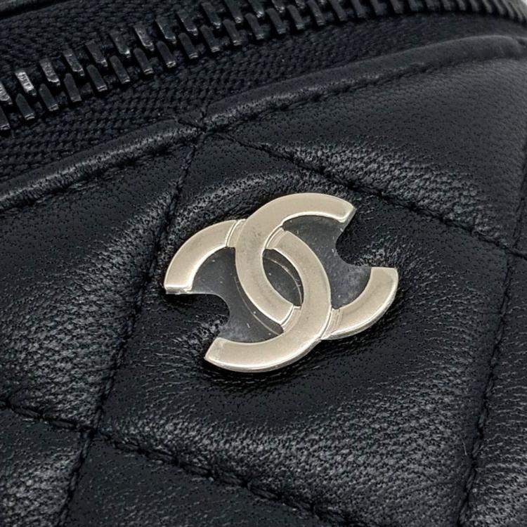 Pre Owned Chanel Black Leather Armband Pocket Mini Bag