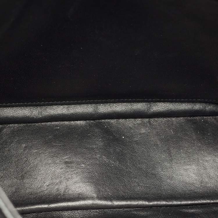 Pre Owned Chanel Black Quilted Caviar Leather Jumbo Classic Single Flap Bag