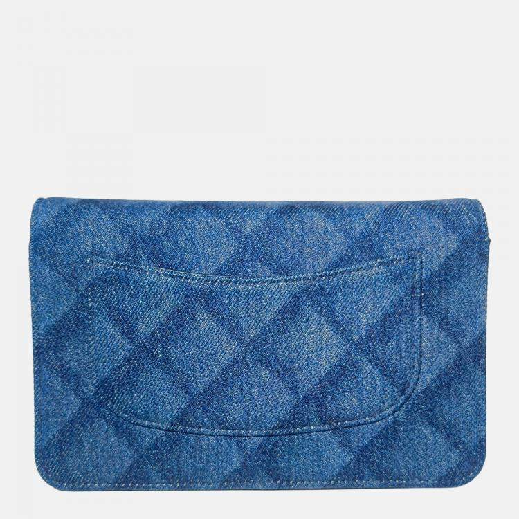 Pre Owned Chanel Blue Denim WOC