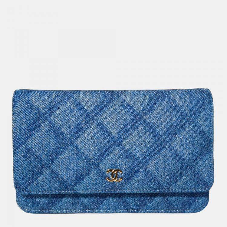Pre Owned Chanel Blue Denim WOC