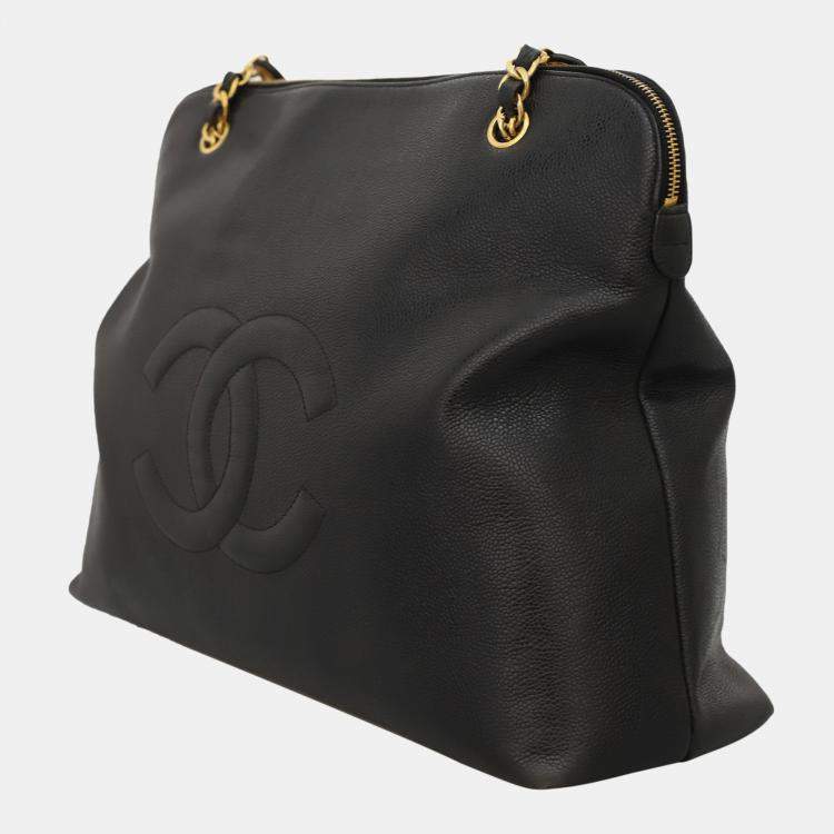 Pre Owned  Chanel Black Vintage Caviar Large CC Shoulder Bag