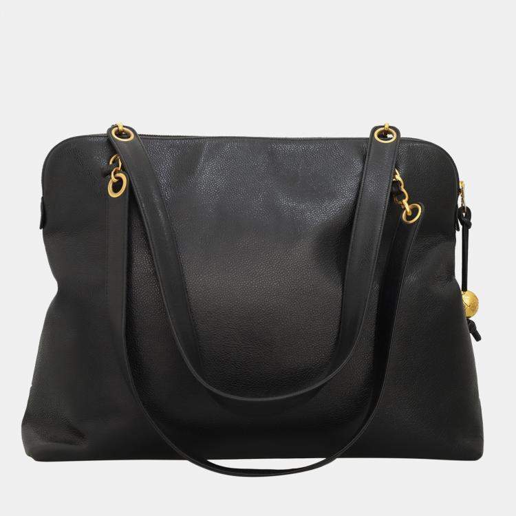 Pre Owned  Chanel Black Vintage Caviar Large CC Shoulder Bag