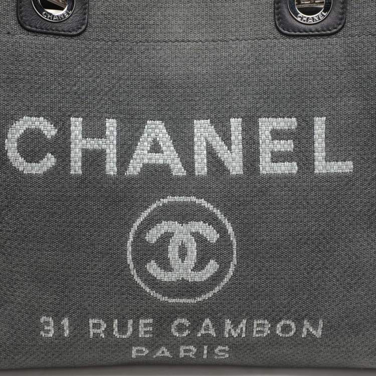 Pre Owned Chanel Grey Canvas Medium Deauville Shopper Tote