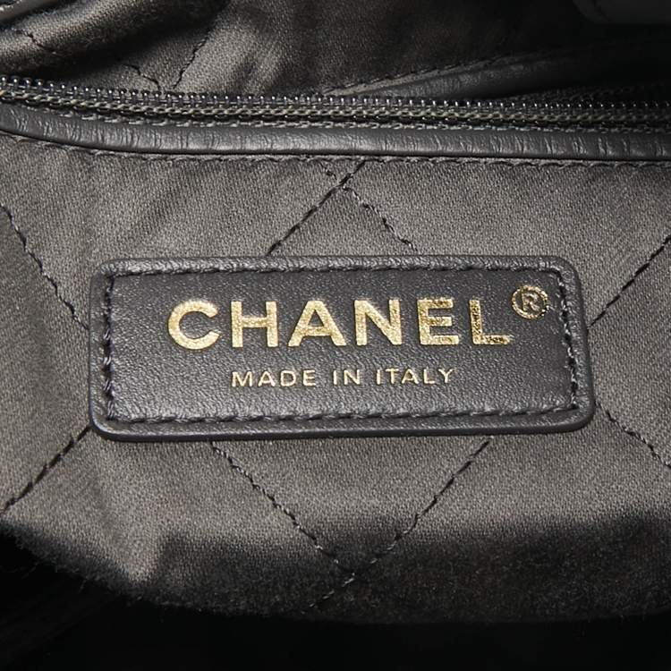 Pre Owned Chanel Dark Grey Quilted Leather 22 Backpack