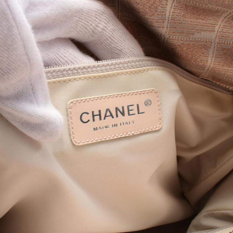 Pre Owned Chanel Pink Canvas New Travel Line GM Tote Bag
