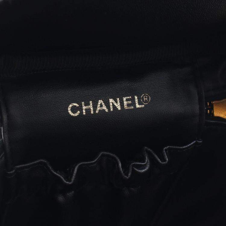 Pre Owned Chanel Black Grained Galfskin Leather Coco Mark Vanity Handbag 