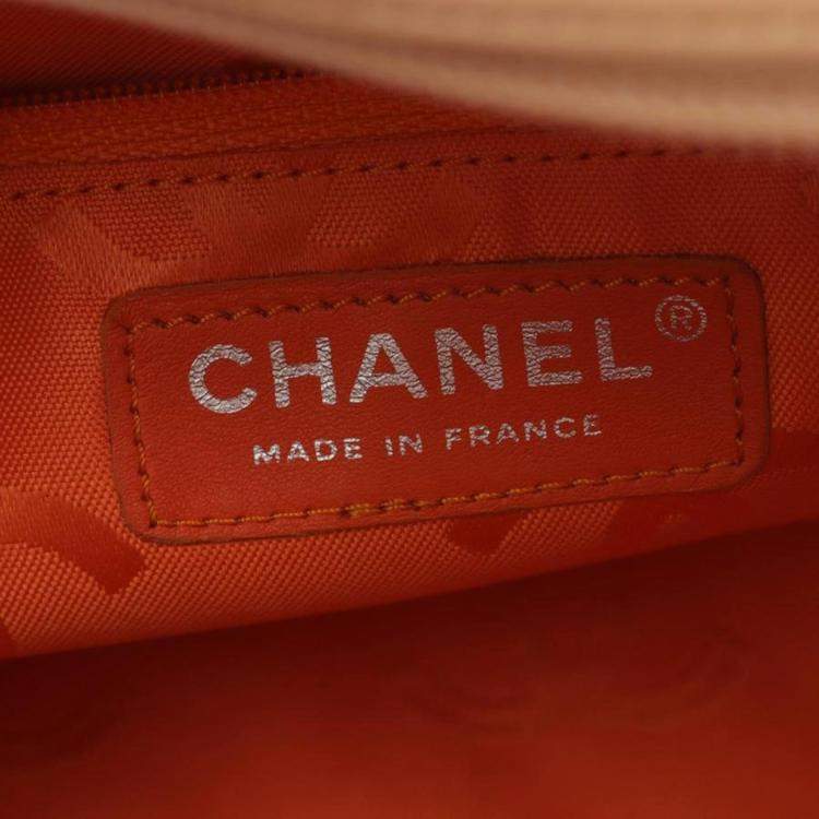 Pre Owned Chanel Beige Quilted Leather Cambon Ligne Bowler Bag