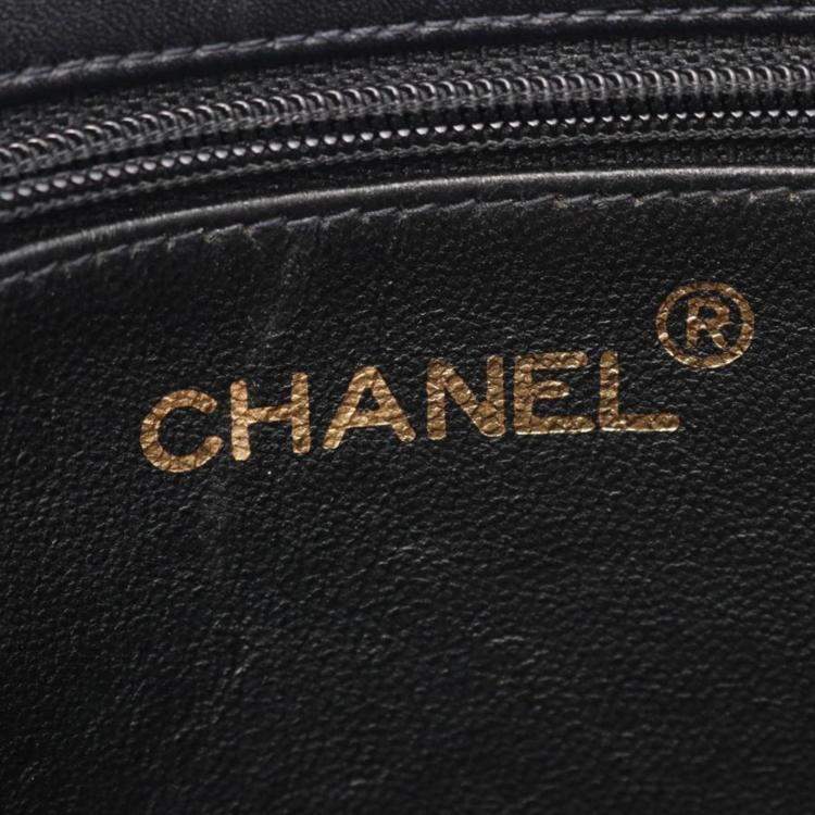 Pre Owned Chanel Black  Lambskin Vintage CC Chain Tote Bag XL 