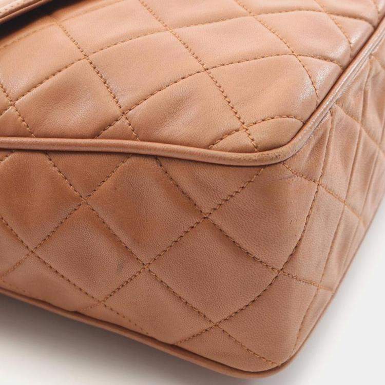 Pre Owned Chanel Brown Quilted Front Pocket Camera Bag