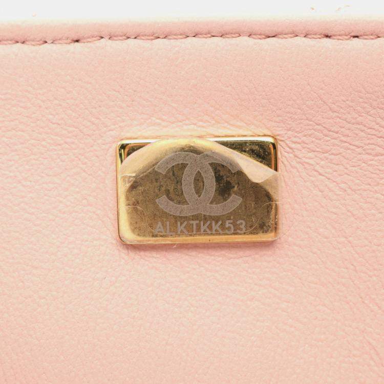 Pre Owned Chanel Pink Leather Mini Flap Shoulder Bag