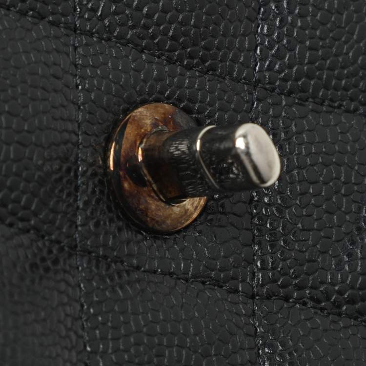 Pre Owned Chanel Black Quilted Leather Jumbo Classic Double Flap Bag