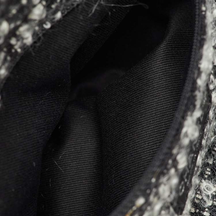 Pre Owned Chanel Black Quilted Leather and Funny Tweed CC Shopper Tote