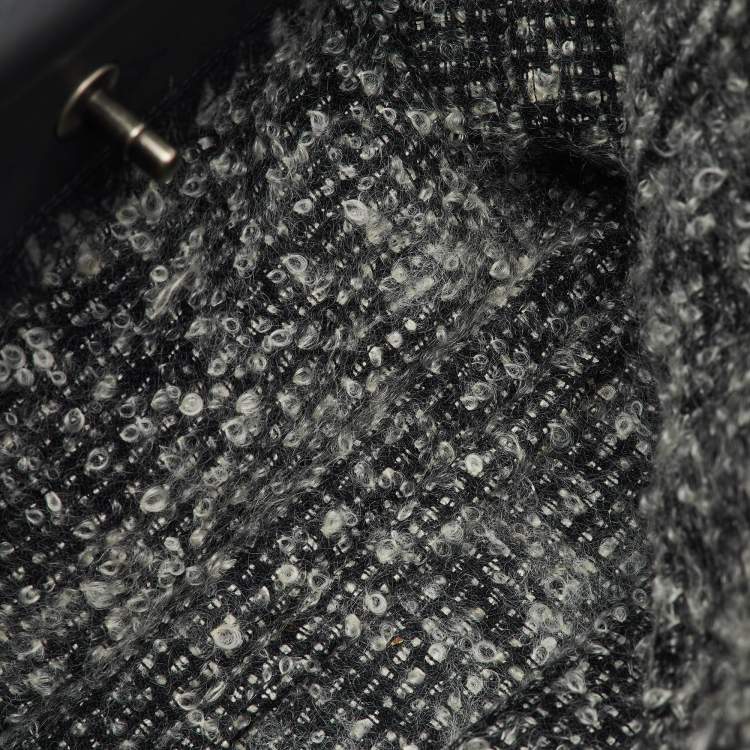Pre Owned Chanel Black Quilted Leather and Funny Tweed CC Shopper Tote