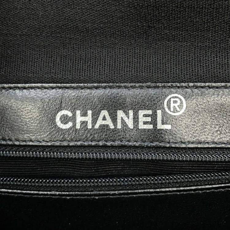 Pre Owned Chanel Flap CC Black Cotton Matelasse Handbag