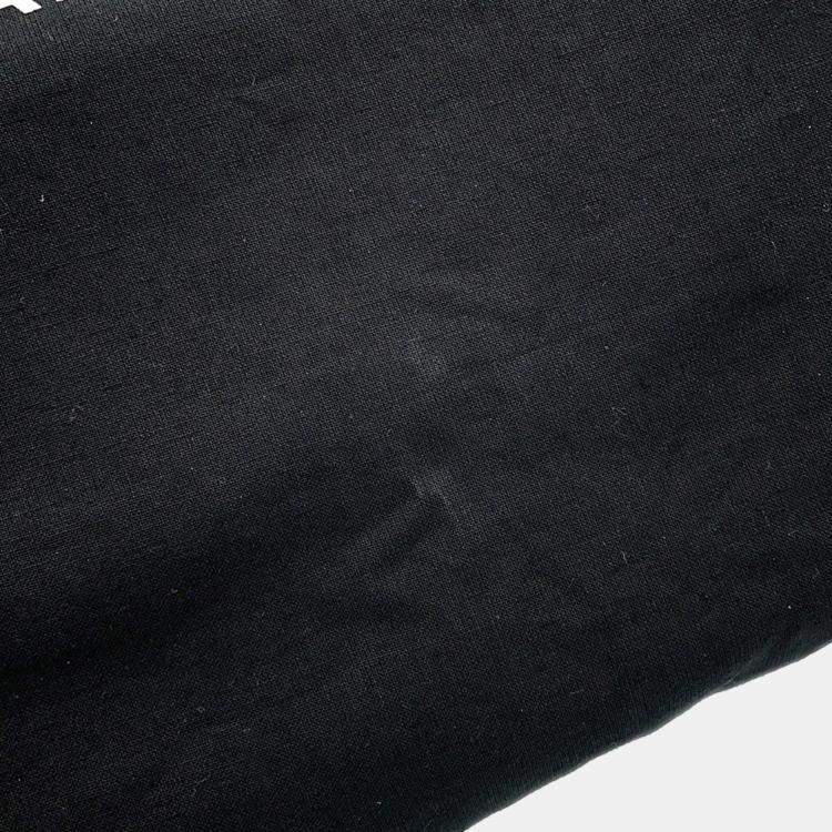 Pre Owned Chanel Flap CC Black Cotton Matelasse Handbag