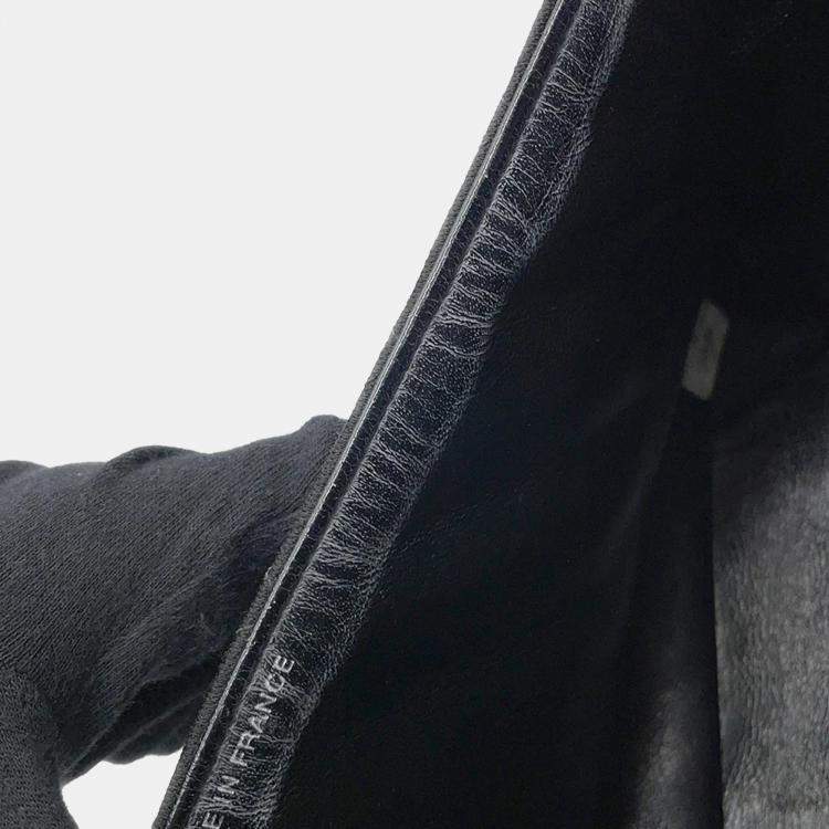 Pre Owned Chanel Flap CC Black Cotton Matelasse Handbag