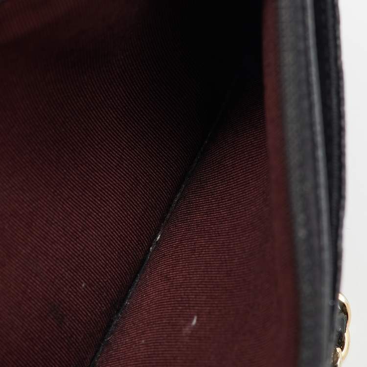 Pre Owned Chanel Black Quilted Caviar Leather CC Classic Wallet On Chain