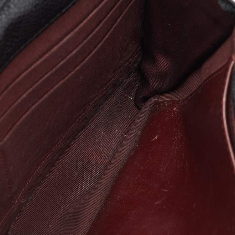 Pre Owned Chanel Black Quilted Caviar Leather CC Classic Wallet On Chain