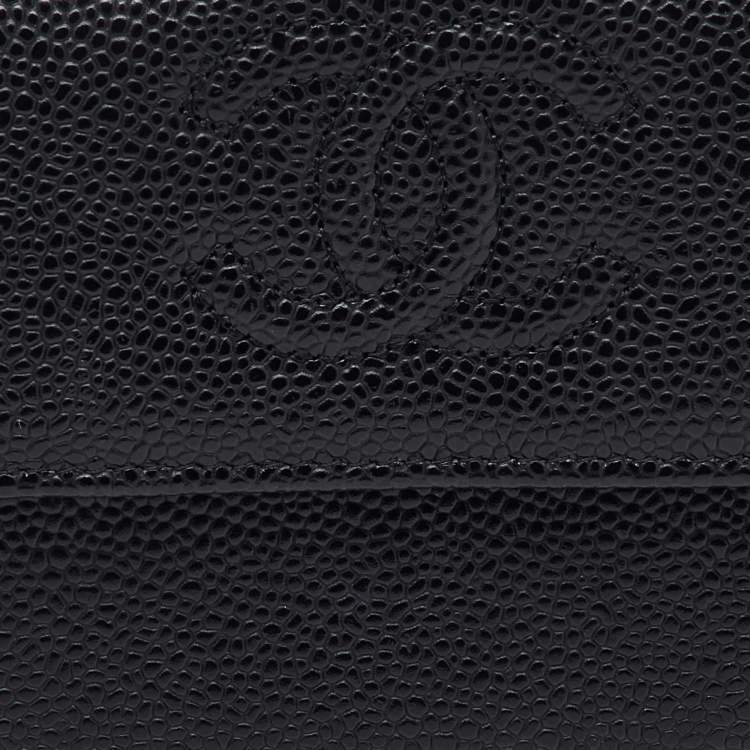 Pre Owned Chanel Black Caviar Leather CC Timeless Continental Wallet