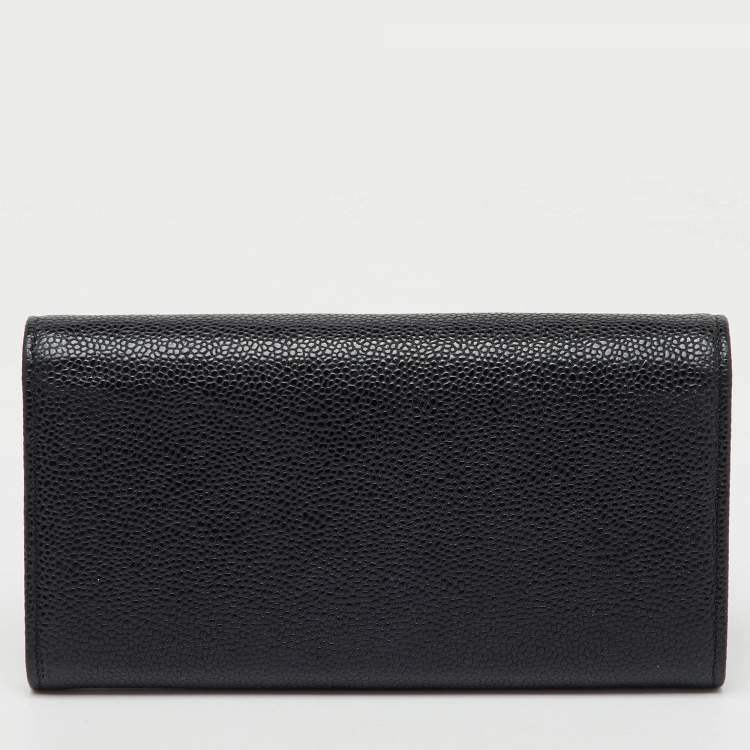Pre Owned Chanel Black Caviar Leather CC Timeless Continental Wallet