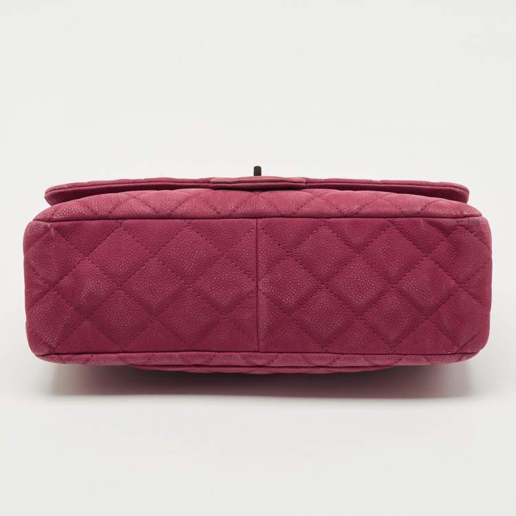 Pre Owned Chanel Red Quilted Nubuck Leather 227 Reissue 2.55 Flap Bag