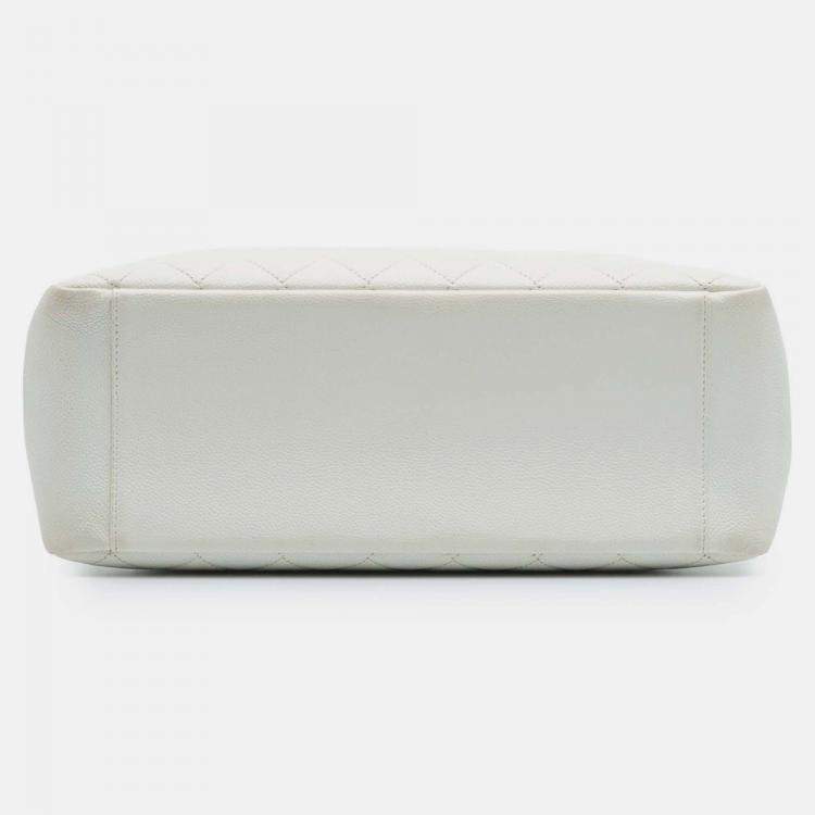 Pre Owned Chanel White Caviar Grand Shopping Tote