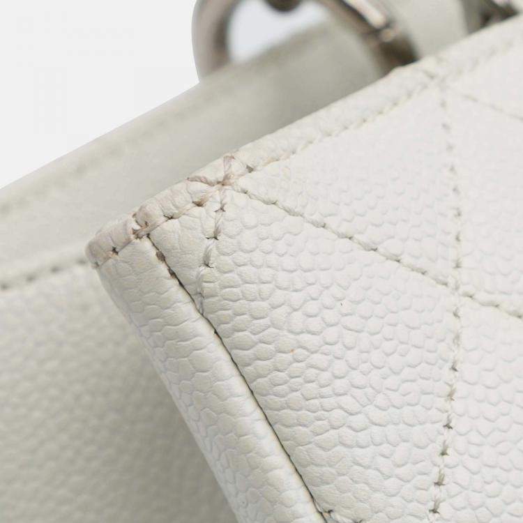 Pre Owned Chanel White Caviar Grand Shopping Tote