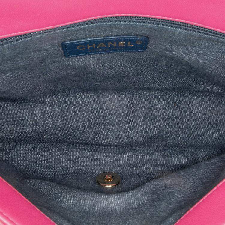 Pre Owned Chanel Pink Small Lambskin Elegant Chain Single Flap