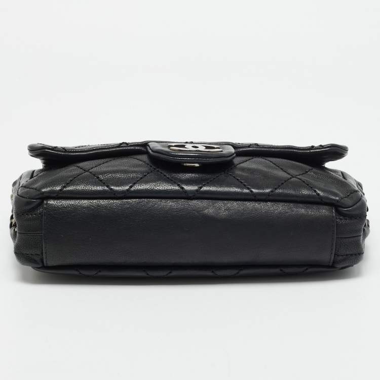 Pre Owned Chanel Black Quilted Leather Modern Chain Flap Bag